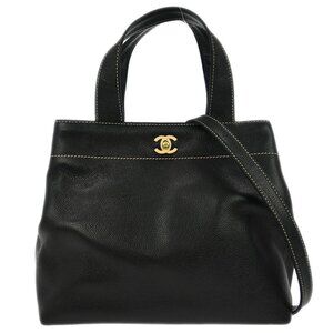 Chanel Black Calfskin 2way Tote Bag 125835